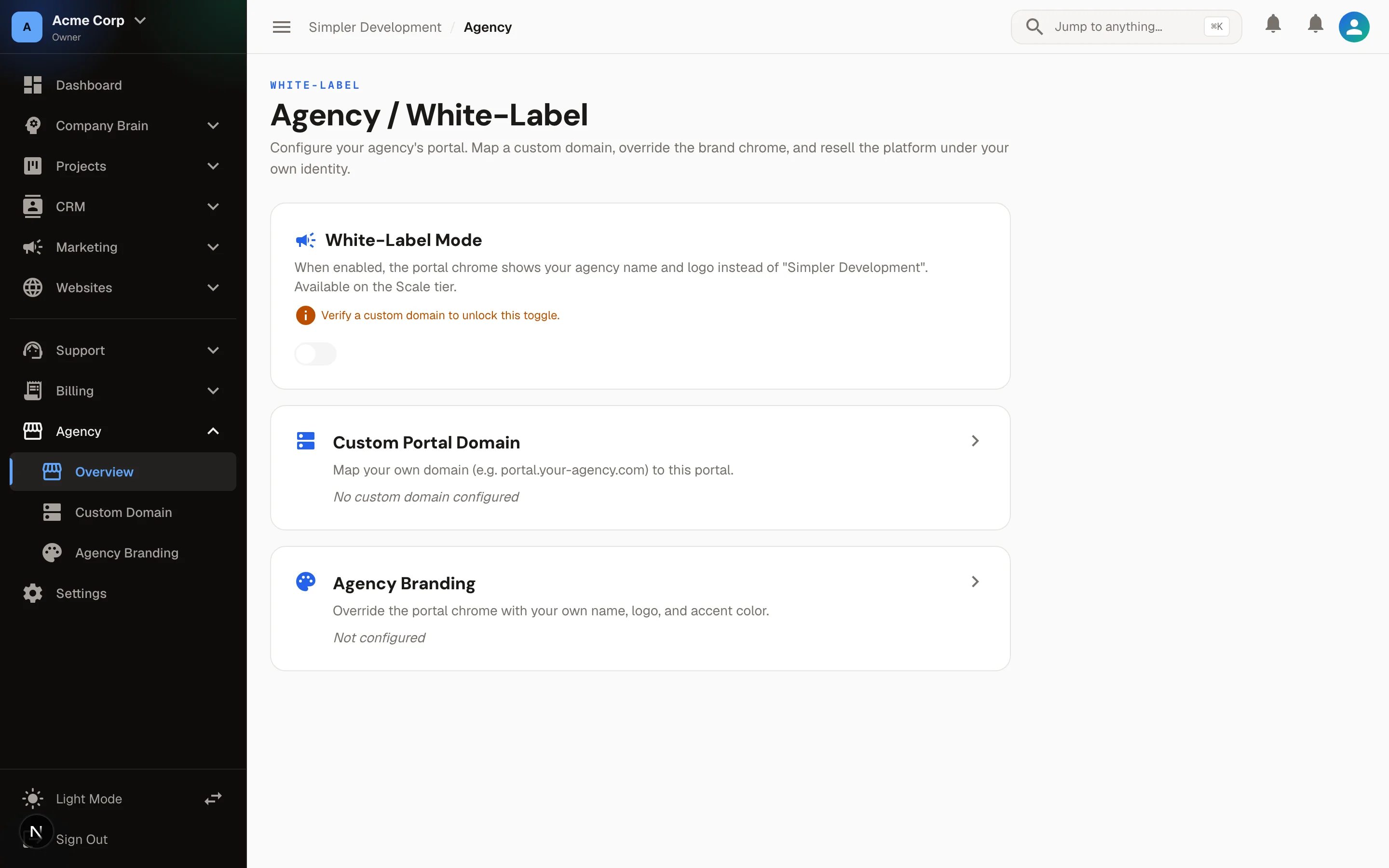 Agency & White-Label Platform — Agency