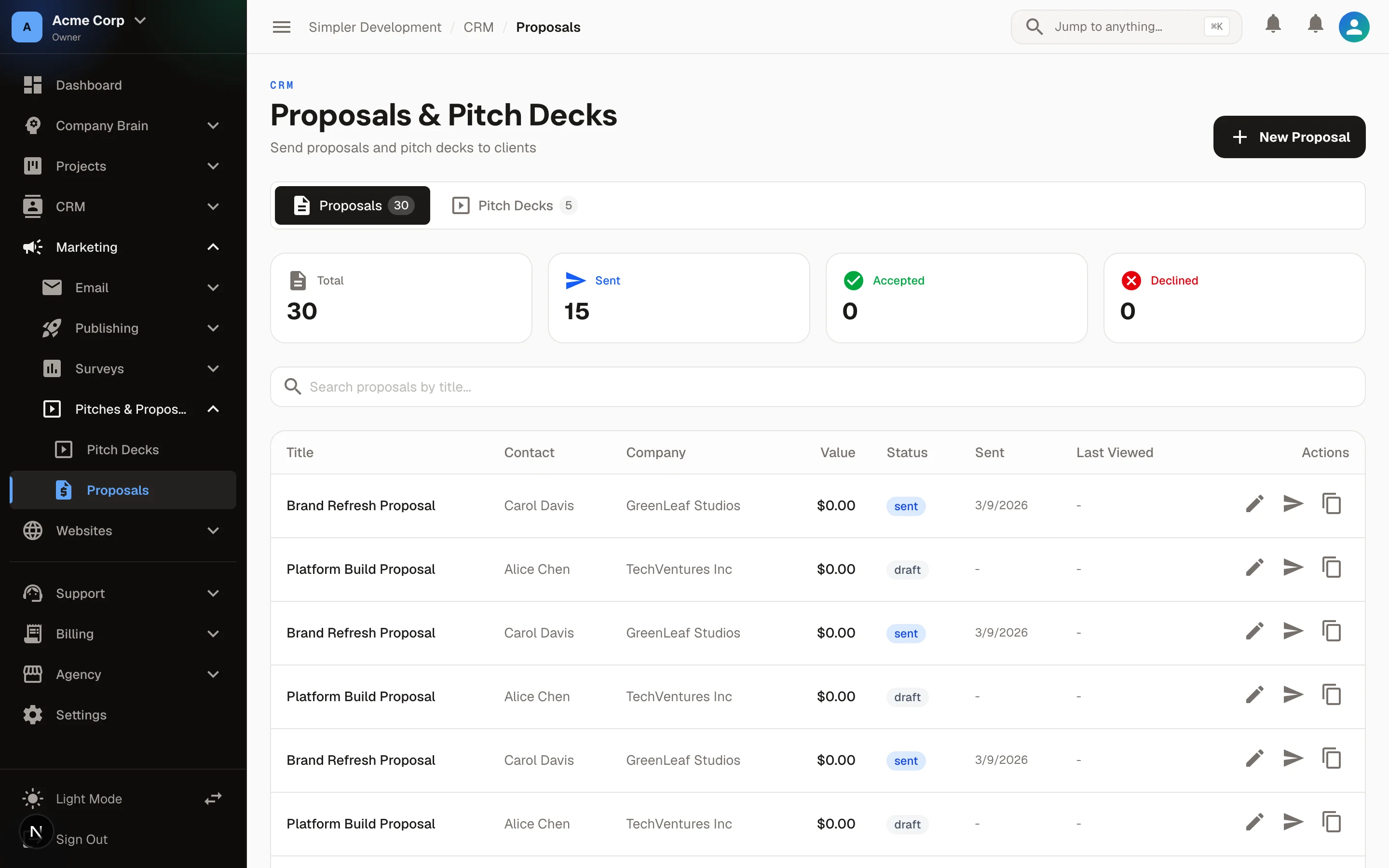 Proposals & E-Signature — Proposals